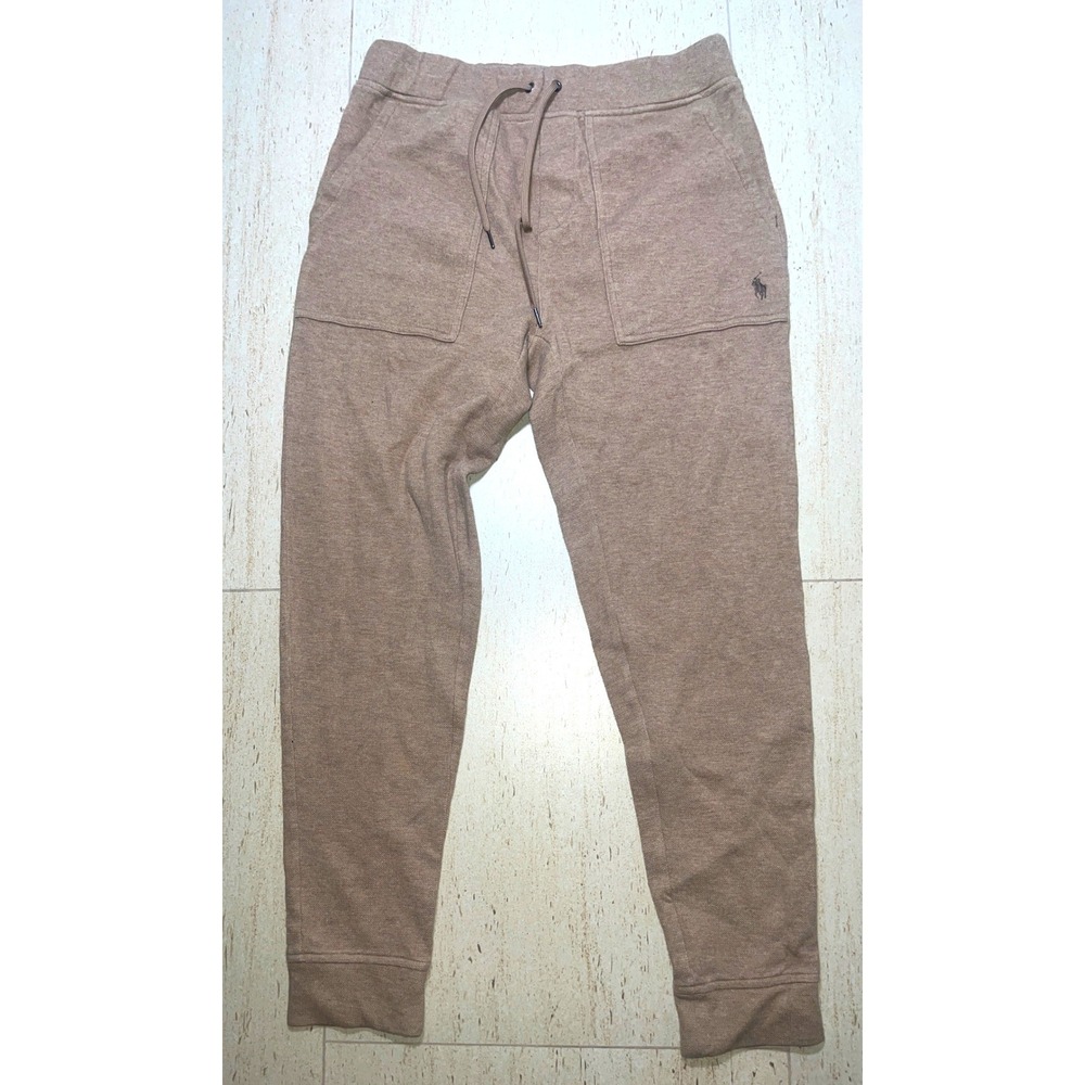 Polo Ralph Lauren Waffle Knit Jogger Pants Brown Heathered Loungewear Medium